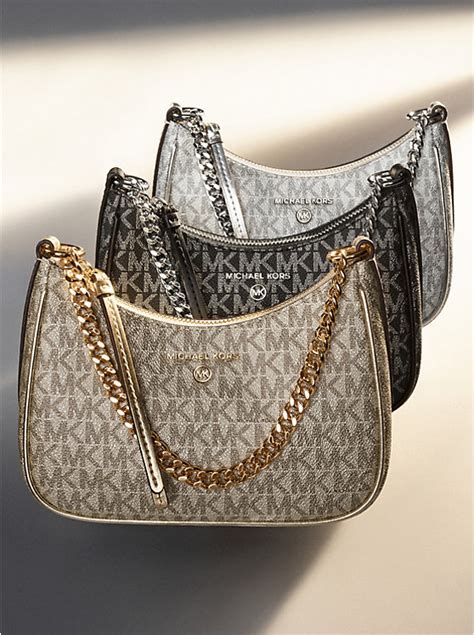 michael michael kors jet chain pouchette - handtasche|Jet Set Charm Small Metallic Leather Pochette.